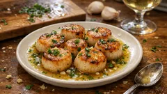 Jakobsmuscheln in der Pfanne: in 4 Minuten zur goldenen Kruste mit Weisswein-Söckli