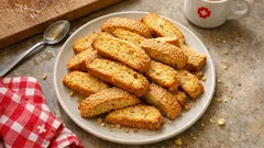 Biscotti al sesamo: knusprige Sesamguetzli wie aus der Pasticceria